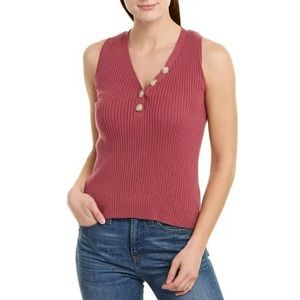 BCBGMAXAZRIA Ribbed Knit Violet Quartz Sleeveless Tank Top